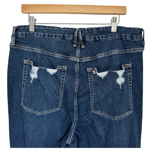 Good American Good Legs Crop High Rise Skinny Jeans Distressed Blue 345 Size 20 - Picture 7 of 13